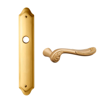 1020 Lord deurkruk op langschild, satinmessing/messing gepolijst 