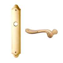 1020L Lord deurkruk op langschild blind linkswijzend, messing gepolijst/satinmessing 