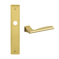1030 Link deurkruk op langschild, satinmessing