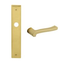 1070 Ola deurkruk op schild WC55/8, satinmessing