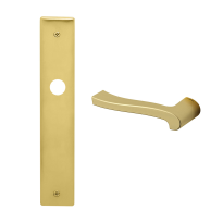 1070L Ola deurkruk op schild PC55 linkswijzend, satinmessing