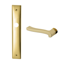 1070L Ola deurkruk op schild PC72 linkswijzend, messing gepolijst