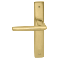 1080L Isi deurkruk op schild PC85 linkswijzend, satinmessing
