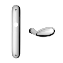 1090 Led deurkruk op schild WC55/8, chroom