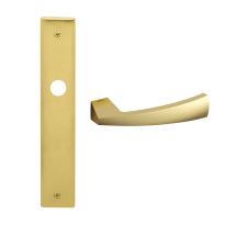 1130R Mitos deurkruk op schild blind rechtswijzend, satinmessing