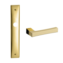 1160 Telis deurkruk op schild BB72, messing gepolijst