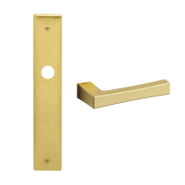 1160R Telis deurkruk op schild PC72 rechtswijzend, satinmessing