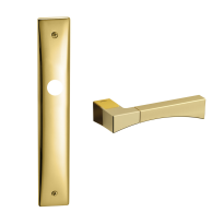 1170 Life deurkruk op langschild WC55/8, messing gepolijst/satinmessing