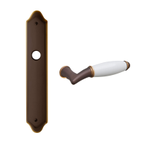 1200 Melody deurkruk op langschild BB56, matbrons