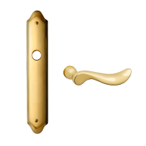 1210 Norma deurkruk op langschild PC72, messing gepolijst 