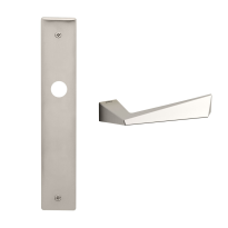 1250R Piramid deurkruk op langschild rechtswijzend, mat nikkel