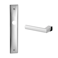 1290L Fan deurkruk op schild BB56 linkswijzend, chroom