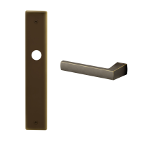 1290L Fan deurkruk op schild linkswijzend, imperial brons