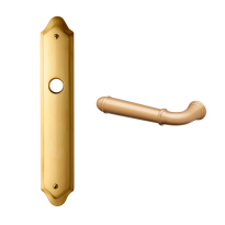 1340L Hartu deurkruk op langschild BB72 linkswijzend, satinmessing