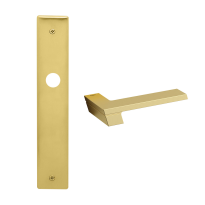 1370R Jet deurkruk op schild PC55 rechtswijzend, satinmessing