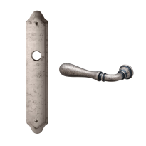 1420L Gou deurkruk op langschild BB72 linkswijzend, antiek chroom