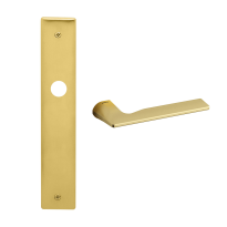 1460 Kiri deurkruk op schild WC63/8, satinmessing