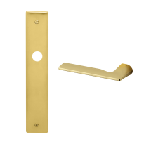 1460L Kiri deurkruk op schild PC72 linkswijzend, satinmessing