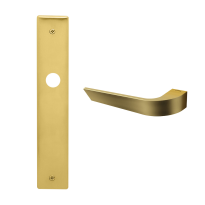 1500L Nuria deurkruk op schild PC72 linkswijzend, satinmessing