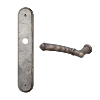 1510L Aurora deurkruk op langschild blind linkswijzend, antiek chroom