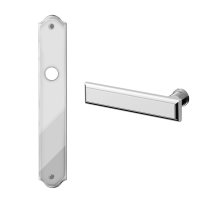 1740L Kuki deurkruk op schild PC92 linkswijzend, chroom