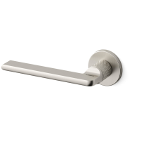 1751L Grint deurkruk op rozet linkswijzend, nikkel gegraveerd