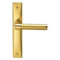 360 Tuc deurkruk op langschild, satinmessing/messing gepolijst
