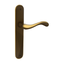 450 Ande deurkruk op langschild WC55/8, brons