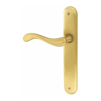 450L Ande deurkruk op langschild linkswijzend, satinmessing
