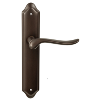 690 Rondo deurkruk op langschild WC72/8, antiek brons 