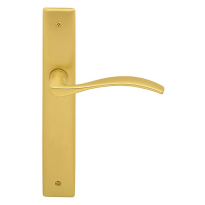 710 Zen deurkruk op langschild WC63/8, satinmessing/messing gepolijst