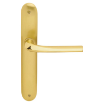 720 Filo deurkruk op langschild, satinmessing/messing gepolijst