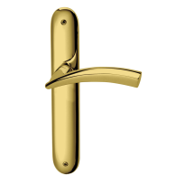 770 Nadir deurkruk op schild WC57/5, messing gepolijst