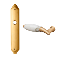 8000L Paros deurkruk op langschild BB72 linkswijzend, satinmessing 