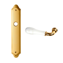 8010L Naxos deurkruk op langschild BB72 linkswijzend, 24k Goud