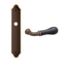 8010R Naxos deurkruk op langschild blind rechtswijzend, matbrons