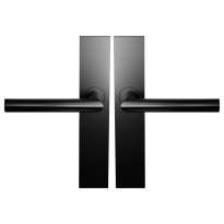 BLA115 zwart egaal L-haaks model 19mm deurkruk op Schild Rechthoekig