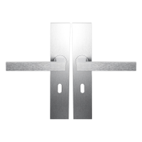 BLA138 RVS Geborsteld Deurkruk op Schild Rechthoekig PC55