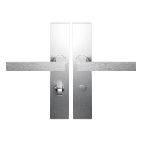 BLA138 RVS Geborsteld Deurkruk op Schild Rechthoekig WC63/8 Normale Knop