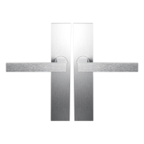 BLA138 RVS Geborsteld Deurkruk op Schild Rechthoekig