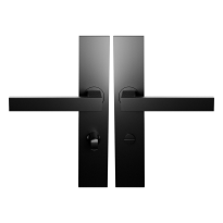 BLA138 Zwart Egaal Deurkruk op Schild Rechthoekig WC63/8 Normal Knob