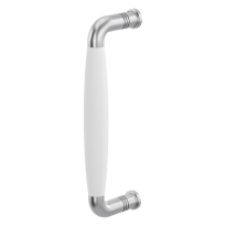 Deurgreep jaren 30 Ika RVS geborsteld met wit 207x63mm