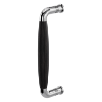 Deurgreep jaren 30 Ika RVS gepolijst met ebbenhout 207x63mm
