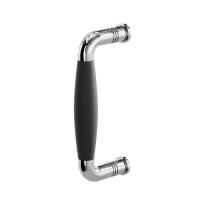 Deurgreep jaren 30 RVS gepolijst met zwart 157x62mm