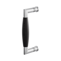 Deurgreep ton model Ika RVS geborsteld met ebbenhout 157x62mm