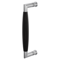 Deurgreep ton model Ika RVS geborsteld met ebbenhout 207x63mm