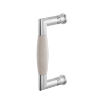 Deurgreep ton model Ika RVS geborsteld met eiken whitewash