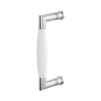 Deurgreep ton model Ika RVS geborsteld met wit 157x62mm