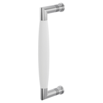 Deurgreep ton model Ika RVS geborsteld met wit 207x63mm