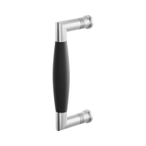 Deurgreep ton model Ika RVS geborsteld met zwart 157x62mm